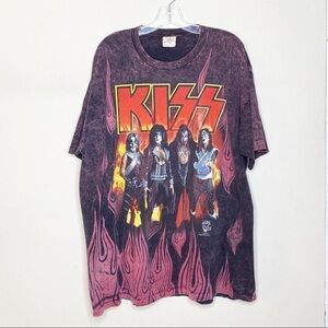 Vintage 1996 KISS Band Tee Flames Short Sleeve